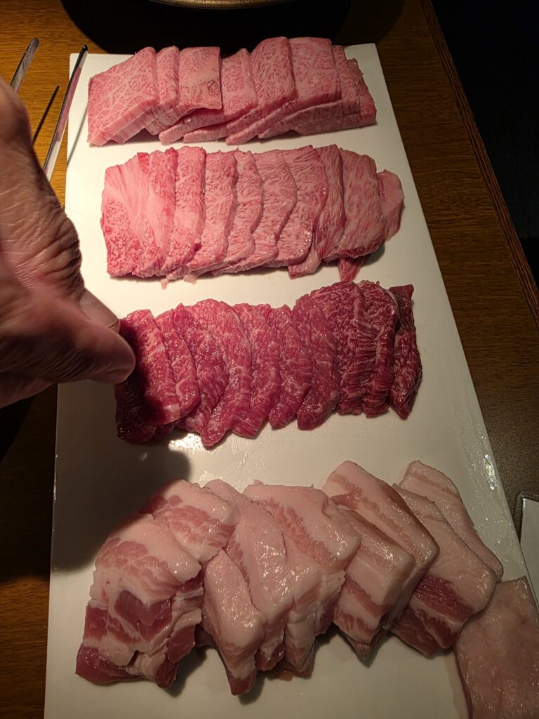 Excellent Saga Gyu marbled Beef barbequed to perfection and melt in your mouth.