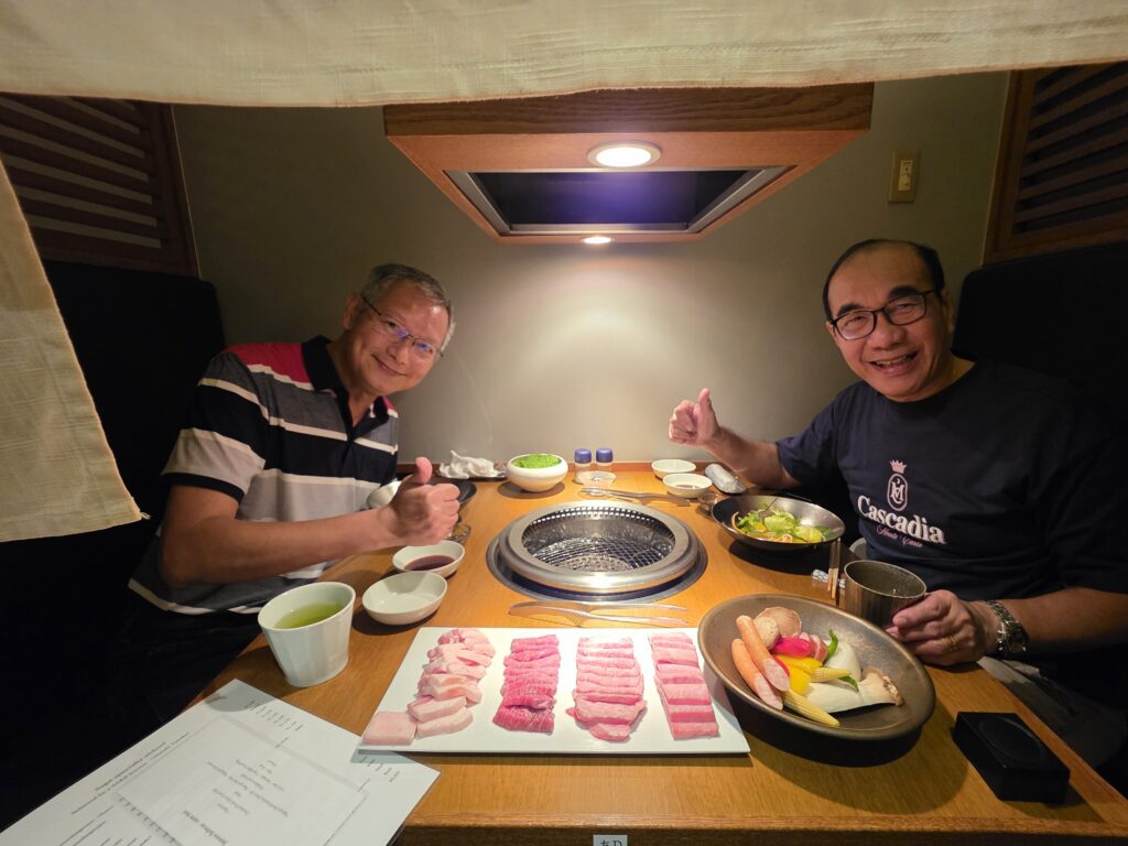 Excellent Saga Gyu marbled Beef barbequed to perfection and melt in your mouth.