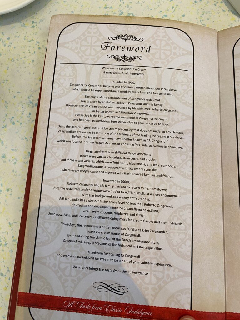 Ice Cream House of Zangrandi's Menu