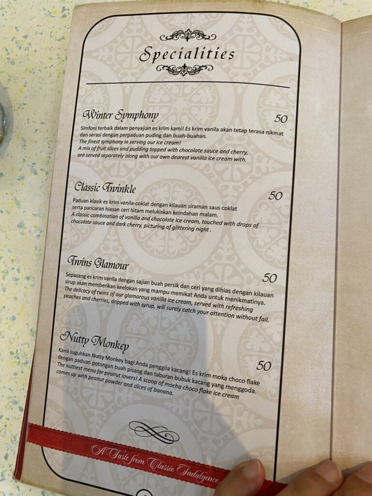 Ice Cream House of Zangrandi's Menu