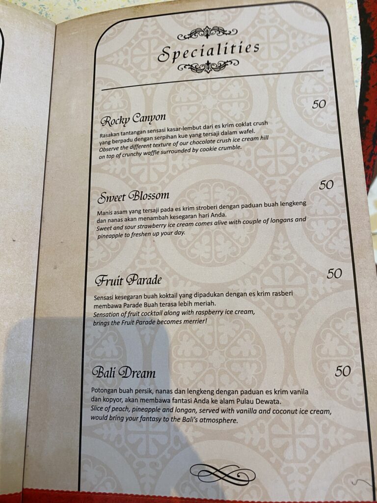 Ice Cream House of Zangrandi's Menu