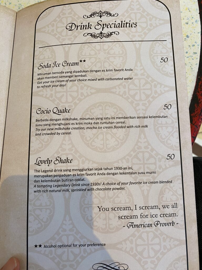 Ice Cream House of Zangrandi's Menu