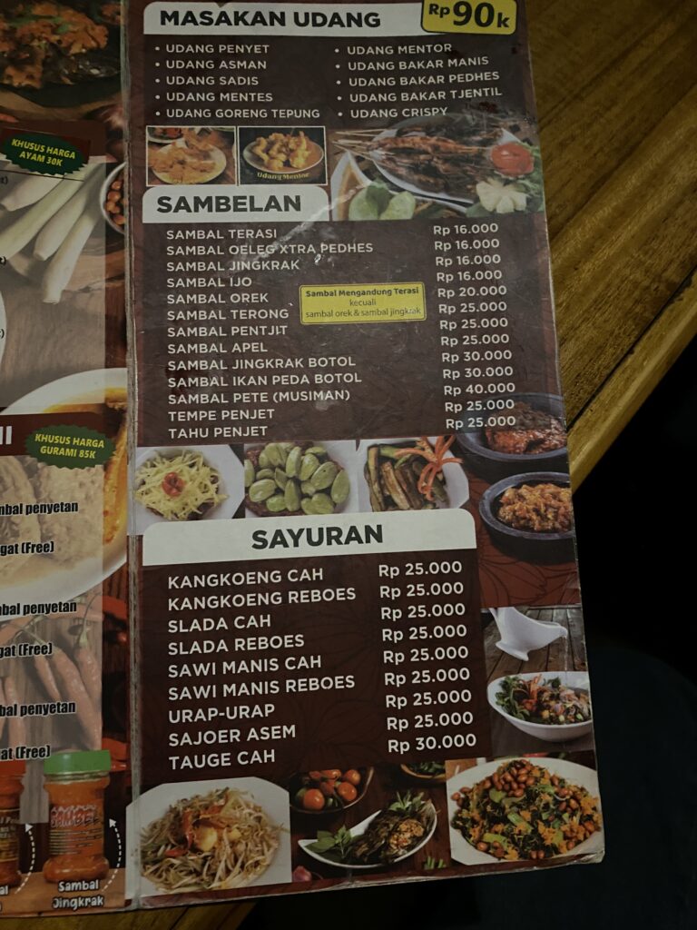 Wisata Dinner at Warung Wareg