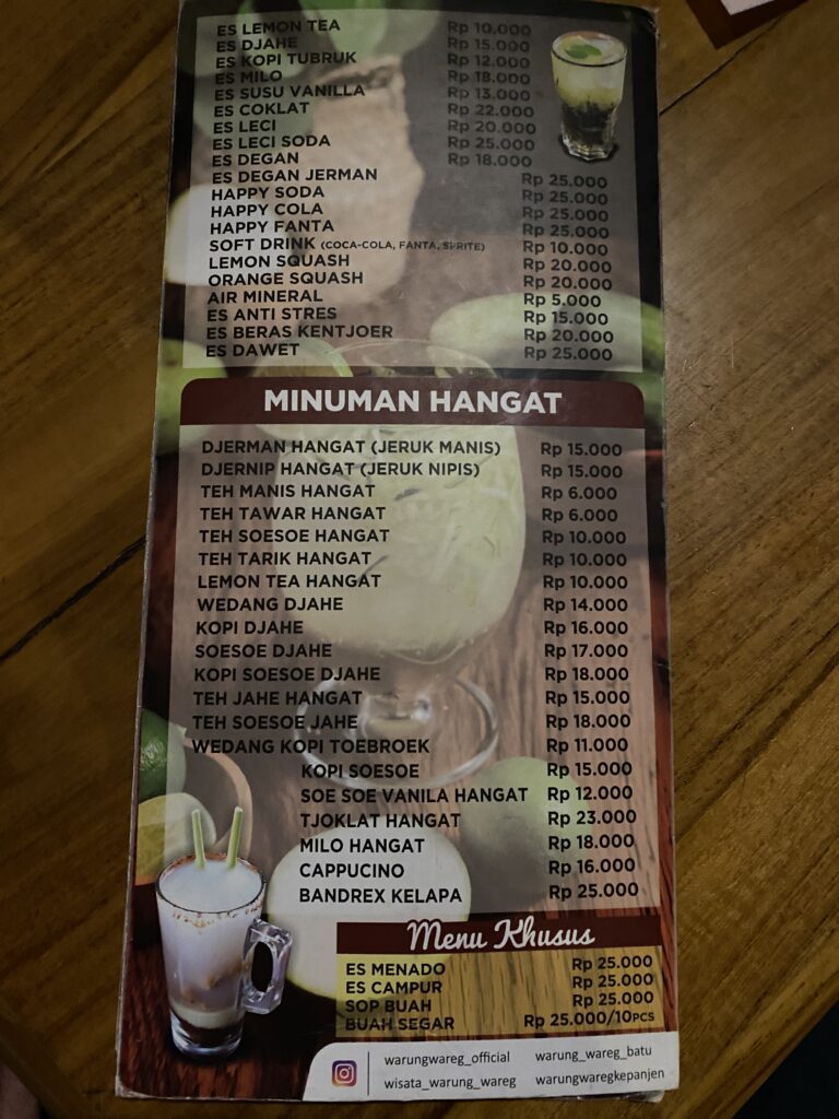 Wisata Dinner at Warung Wareg