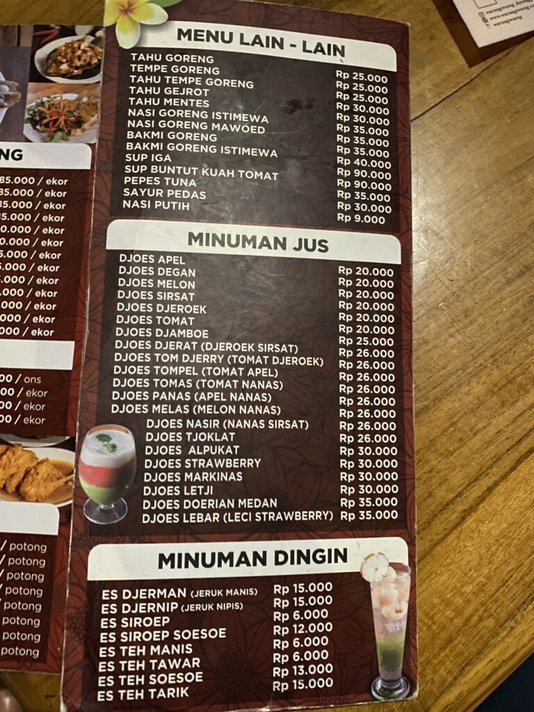 Wisata Dinner at Warung Wareg