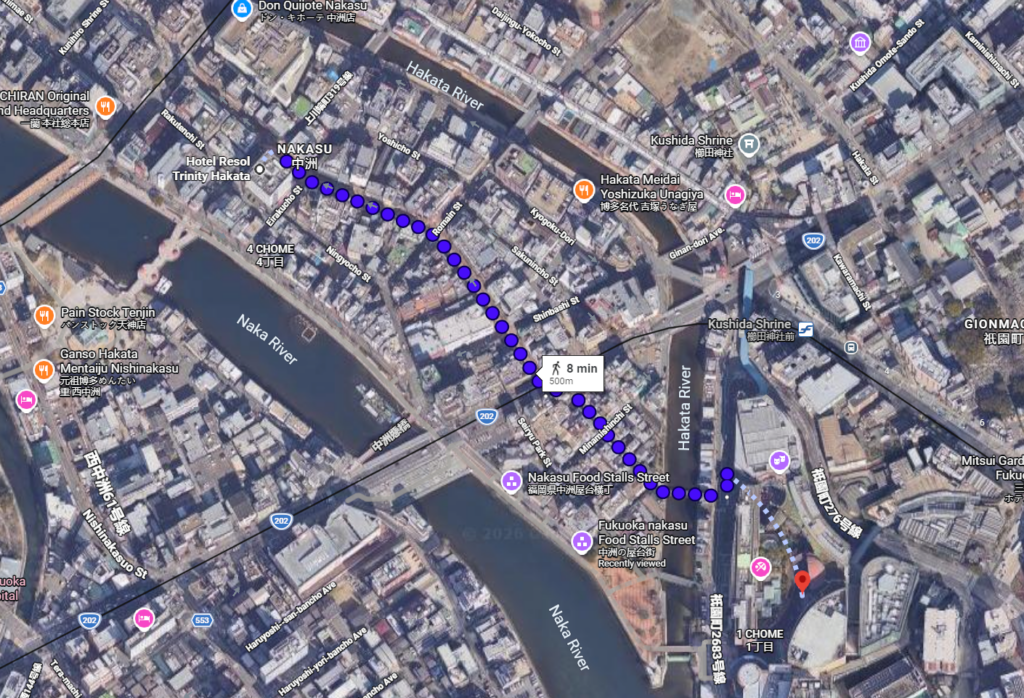 Walking to Canal City Hakata
