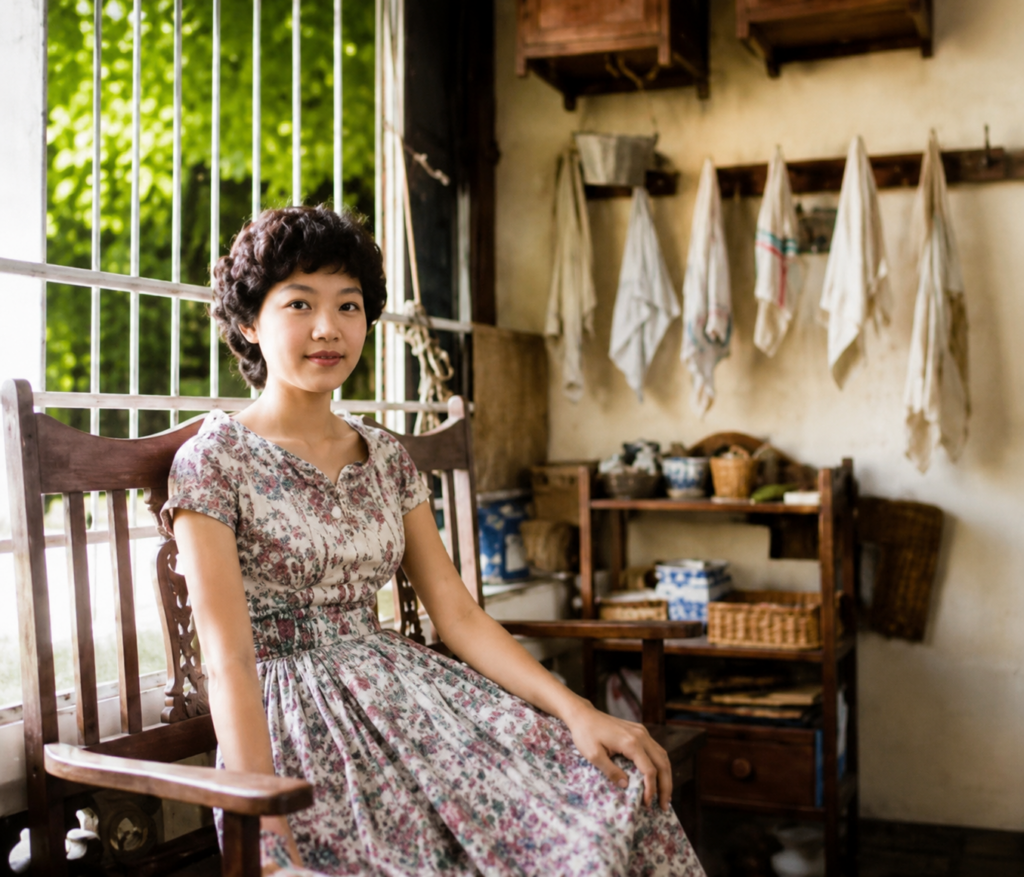 Chan Yee Keng at Whampoa home (Grandfather) - 1958