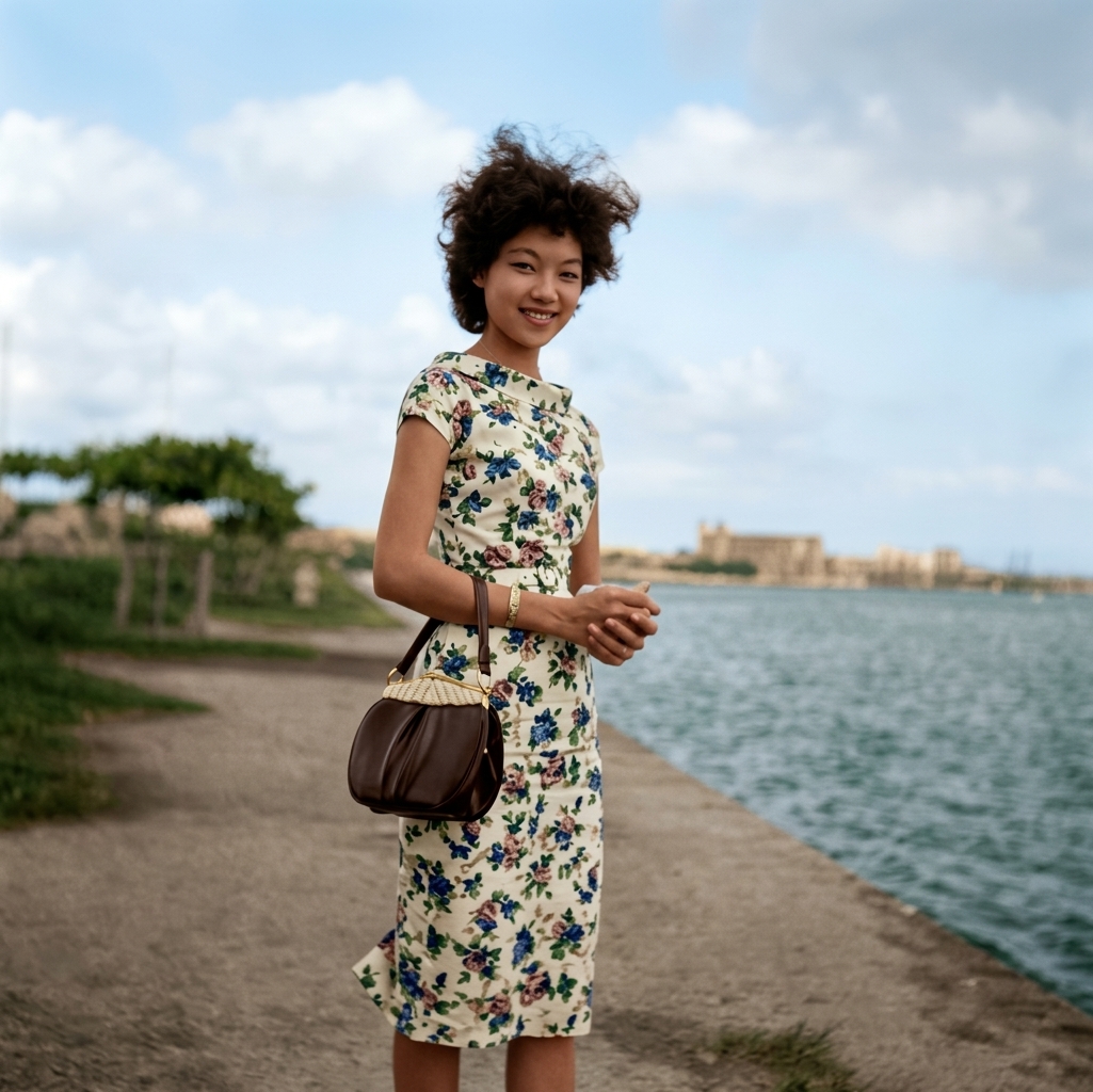 Chan Yee Keng at Changi beach (1959)