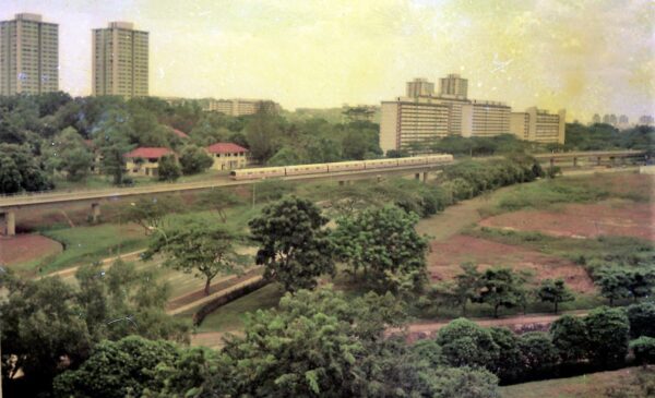 1978 View of Commonwealth Avenue West Road with MRT track built