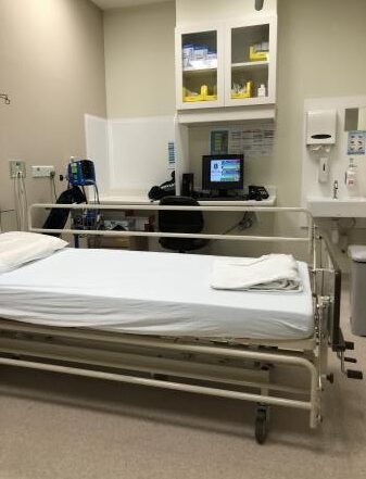 Arrived at the hospital, waiting for the procedure.