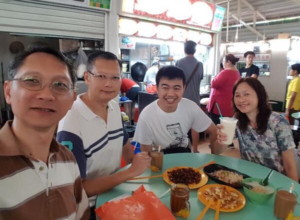 Having her 1st dinner in Singapore