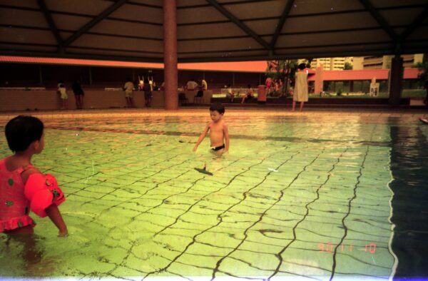 1990 Derrick and Eric at Bukit Batok Swimming Pool