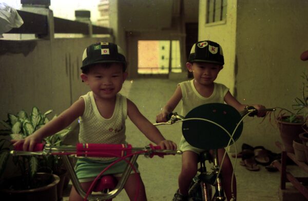 1990 Derrick and Eric at Ghim Moh Home