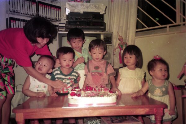 1989 Derrick birthday party three years old