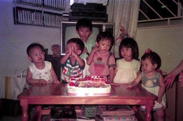 1989 Derrick birthday party three years old