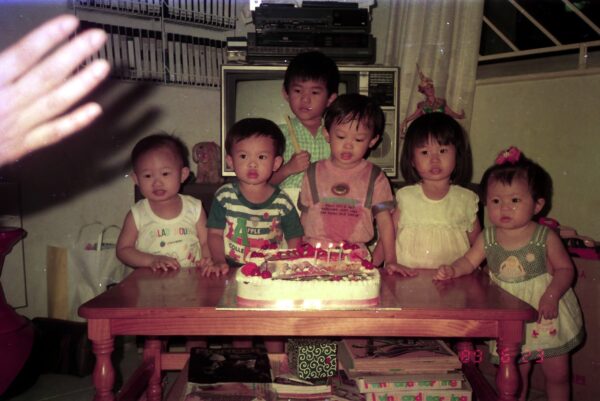 1989 Derrick birthday party three years old