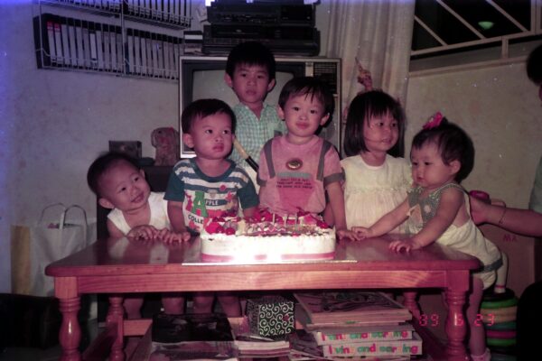 1989 Derrick birthday party three years old